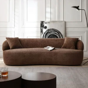86.61" 3-Seat Modern Upholstered Sofa Couch with 2 Pillows