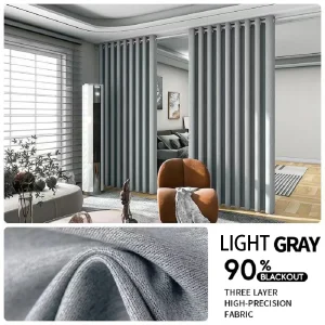 2PCS  BlackOut Curtain, Noise Reduction Curtain with Anti-Rust